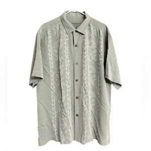 Tommy Bahama Men's Silk Shirt Green Khaki Size‎ XL